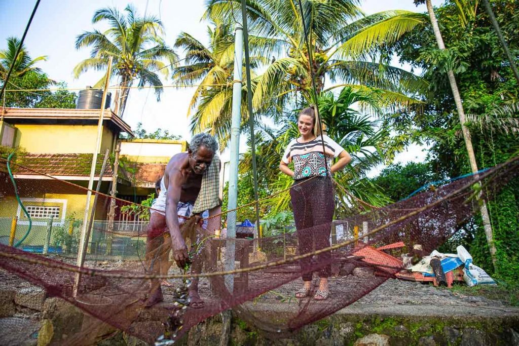 Fishing with the locals using Chinese fishing nets